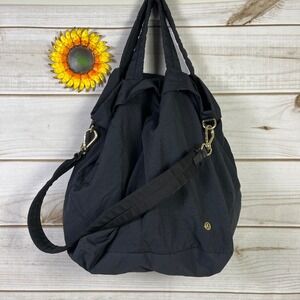 Lululemon On My Level 27L Bag Black Travel Tote Crossbody Gym Bag Gold Hardware